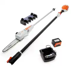 Lang elektrisk grensag med AK batteri for beskj&aelig;ring i hagen